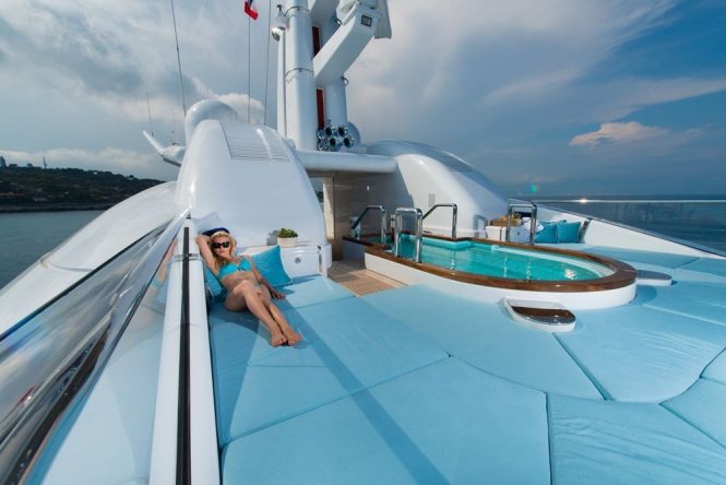 Enjoying the sun aboard