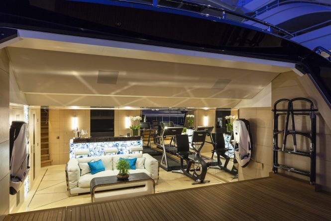 Gym equipment and beach club area - Photo © Emilio Bianchi