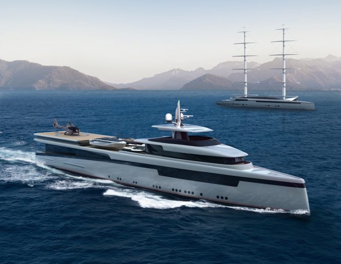 Lotus sailing yacht and support vessel by Royal Huisman