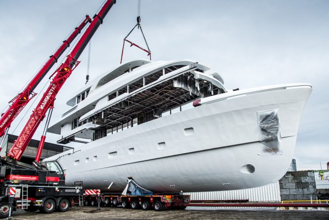 Hull and Superstructure of 36m Moonen yacht YN199 joined