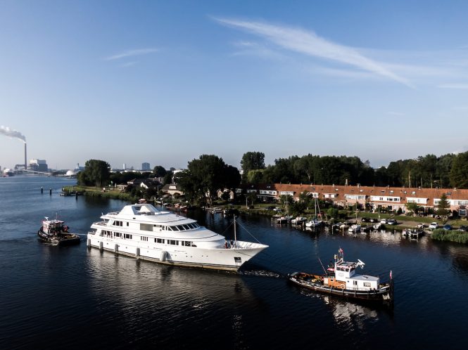 In pictures: 52m luxury yacht Broadwater undergoes refit at Huisfit