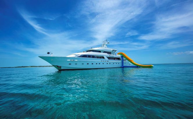 No delivery fees for 145′ motor yacht ISLAND HEIRESS in the Caribbean