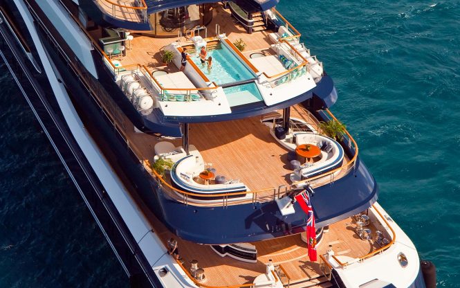 Close up of the aft decks