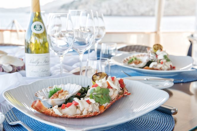 Luscious Michelin-Star Gourmet Dining on Superyacht Charter with SHERAKHAN