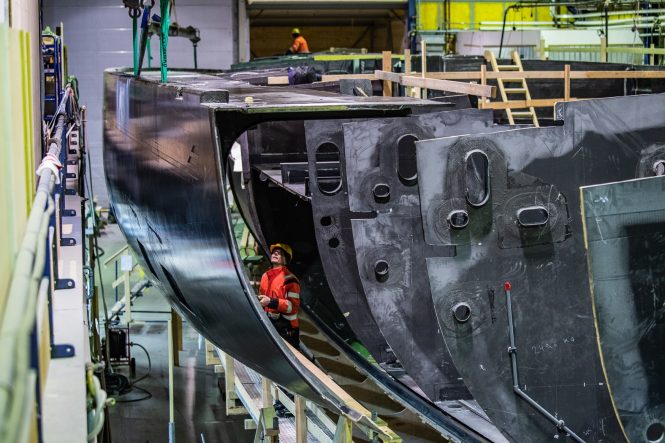 Sailing Yacht Baltic 146 under construction in Finland