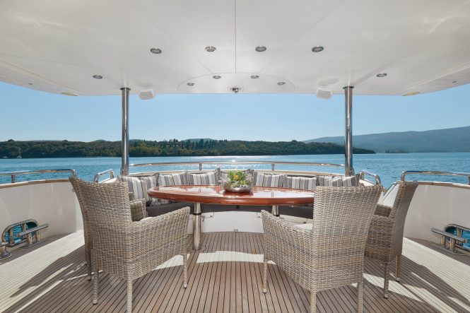 aft deck alfresco dining area