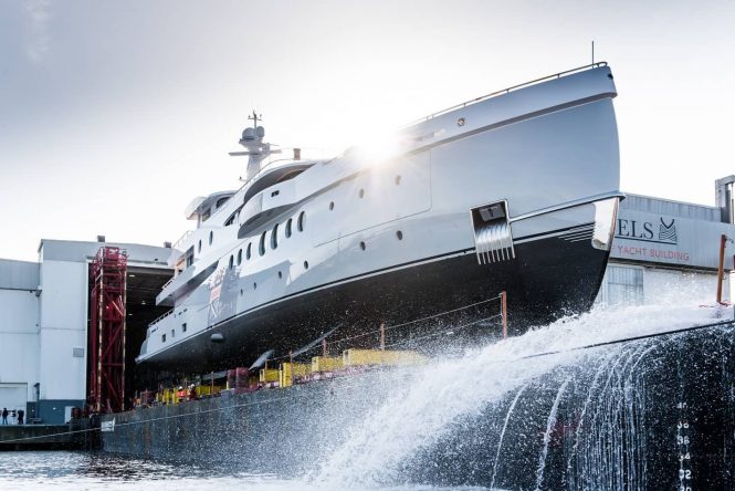 Striking 62m Superyacht AMELS 206 hits the water