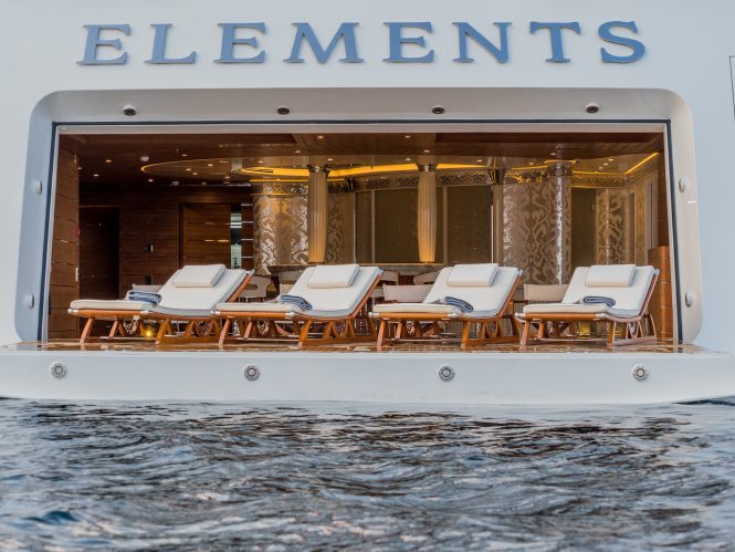 Beach club with a bar