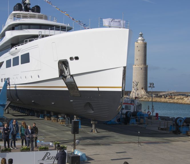 70m Benetti superyacht FB273 launched in Italy