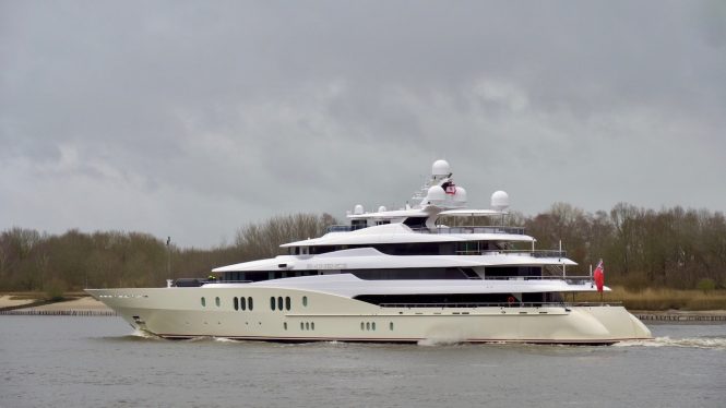78m charter yacht EMINENCE at Abeking & Rasmussen for service