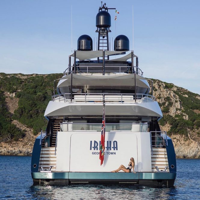 Aft view of the yacht