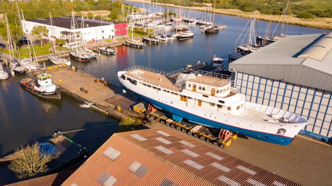1950s classic motor yacht Istros nears rebuild completion at Feadship