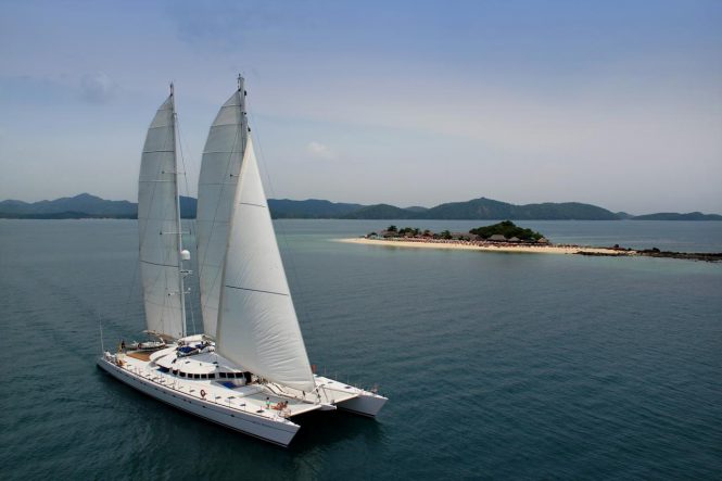 Holiday in tropical French Polynesia aboard luxury charter yacht Douce France