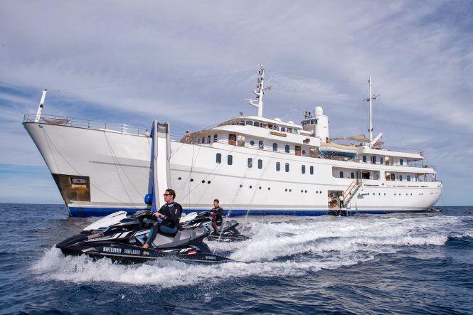 70m Charter superyacht Sherakhan shows off her amazing water toys