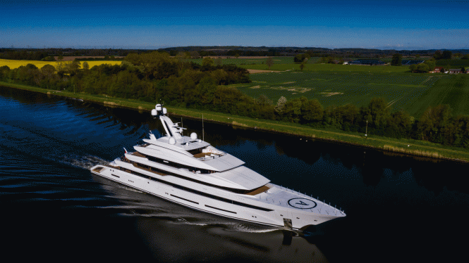 Striking 87m Lurssen superyacht Project Hawaii on sea trials