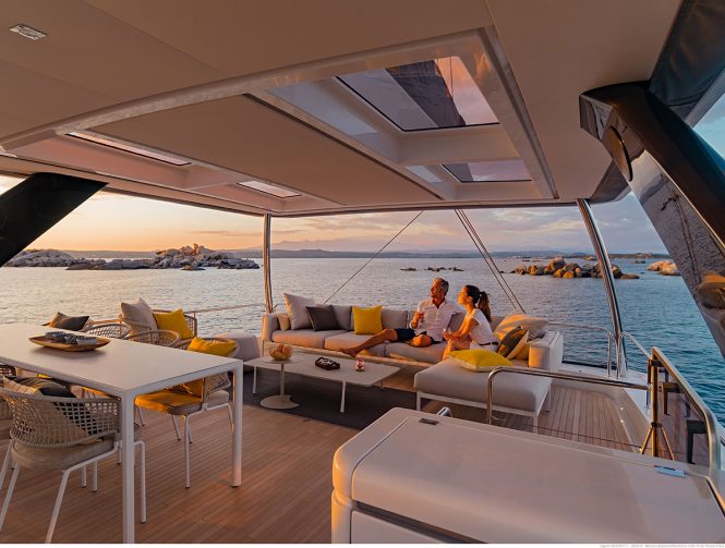 enjoying the Croatian vacation aboard sailing catamaran