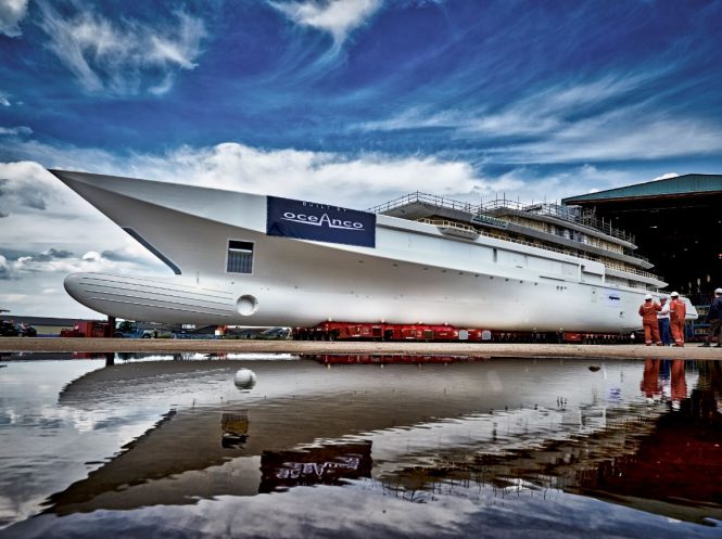 Oceanco 109-metre mega yacht enters outfitting stage