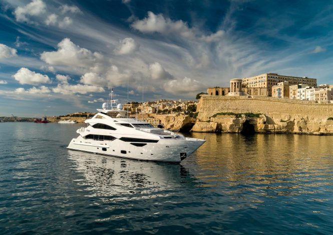 Charter Sunseeker luxury yacht Anya in the Western Mediterranean