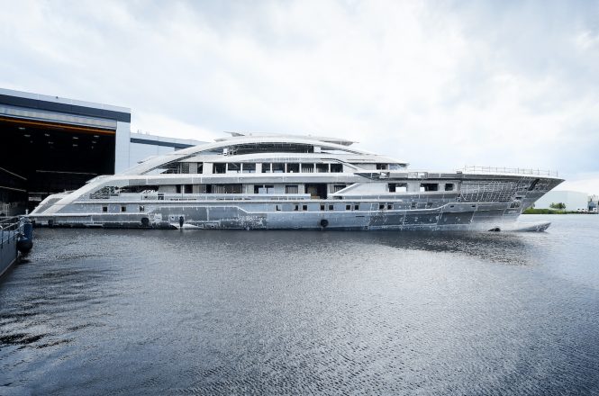 The world’s largest all-aluminium yacht PROJECT COSMOS has her hull and superstructure joined