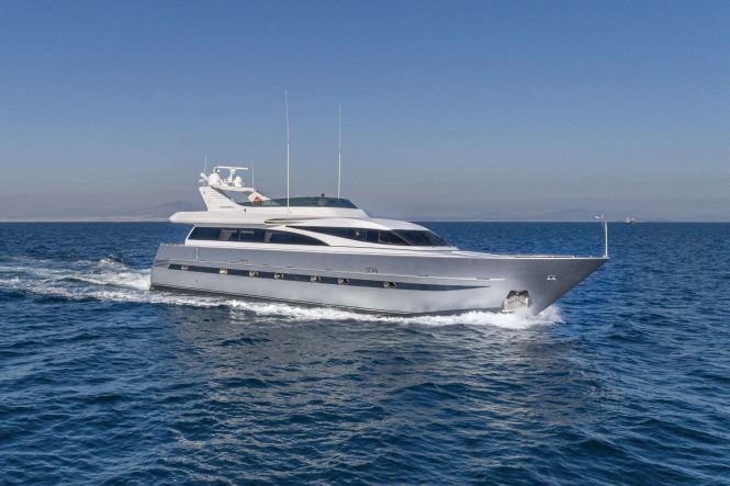 Charter recently refitted luxury yacht Andilis in the eastern Mediterranean