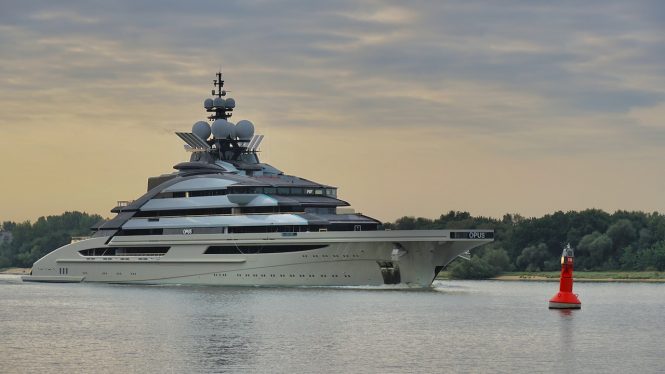 Mega yacht NORD (ex Opus) on the first sea trials