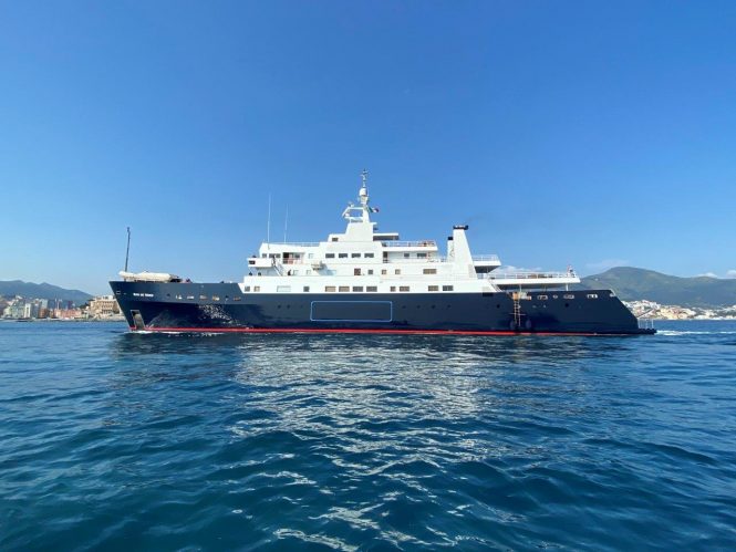 Luxury superyacht Bleu de Nimes back in spotlight after four year extension project