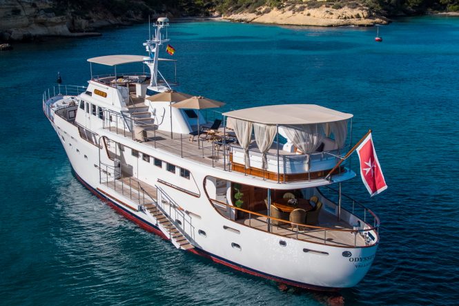 33m classic luxury yacht ODYSSEY III offering 20% off charters in the Balearics
