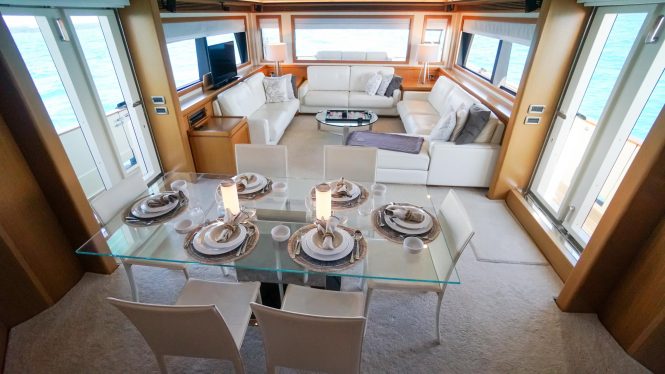 Inviting saloon with elegant dining area