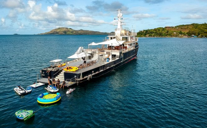 54m explorer yacht LATITUDE special charter offer in French Polynesia
