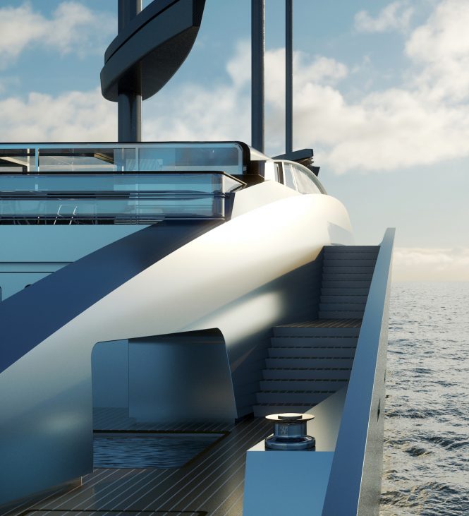 Detail of the yacht and the pool © Merveille Yachting