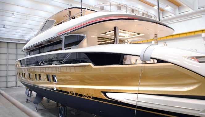Dynamiq yacht STEFANIA getting ready for launch