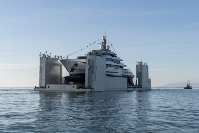 Explorer yacht POLARIS being launched