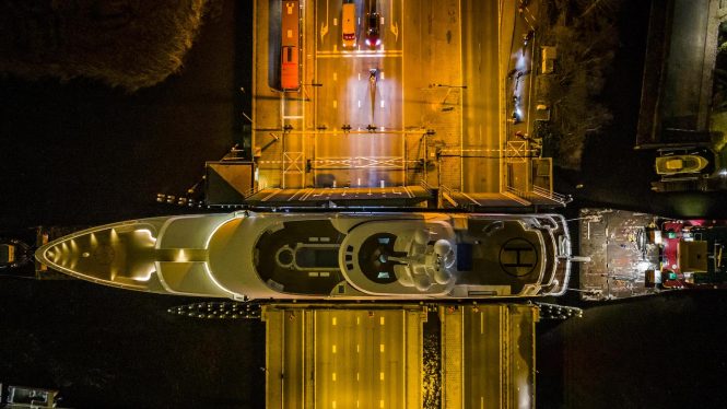 Staggering photos of Feadship Project 707 motor yacht BROADWALK leaving for sea trials