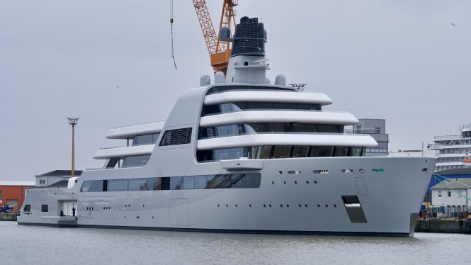New Photos of 140m superyacht SOLARIS in build by Lloyds Weft