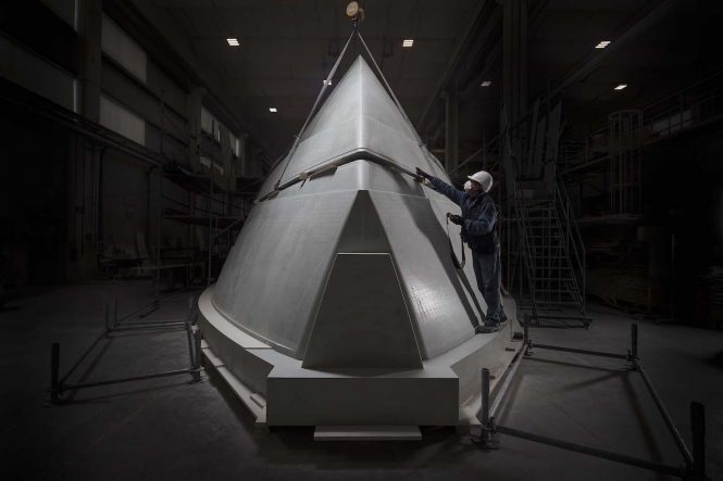 In pictures: The progression of the first Pershing luxury yacht Project TØ