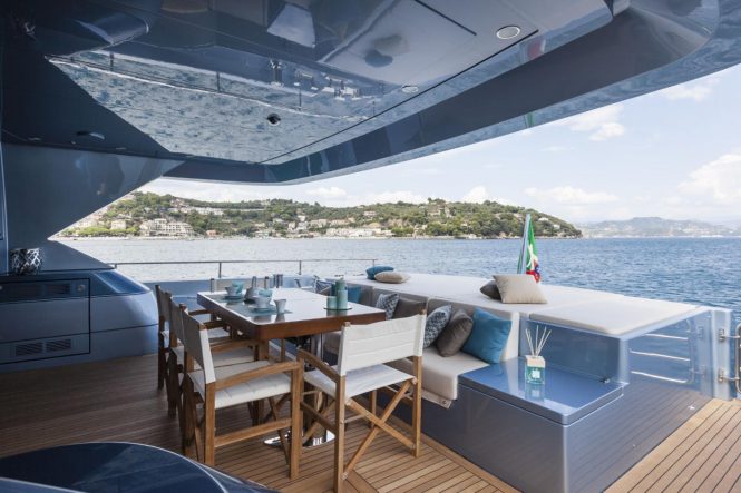 aft deck alfresco dining area