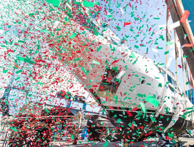 Benetti motor yacht BD111 Delfino 95 launch ceremony
