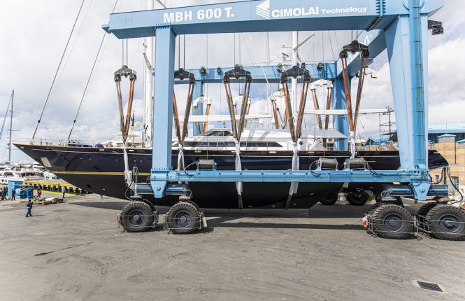 Morning Glory launch at Lusben shipyard
