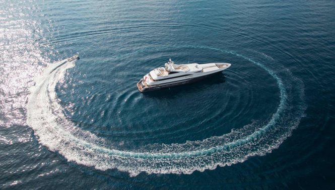 55m motor yacht TURQUOISE offering reduced charter rates in West and East Med this Summer