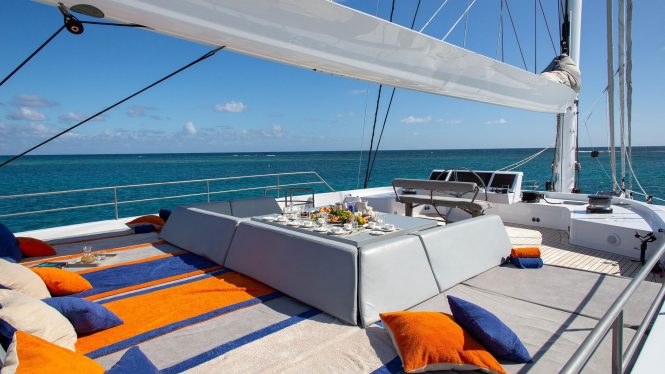 35m Sunreef catamaran yacht CHE offering 20% discount on charters in the Western Mediterranean