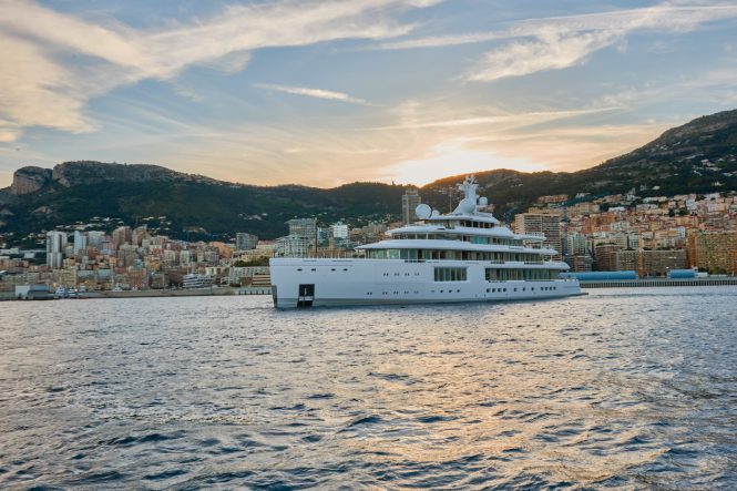 Luxury mega yacht Luminosity shines at the F1 Monaco Grand Prix