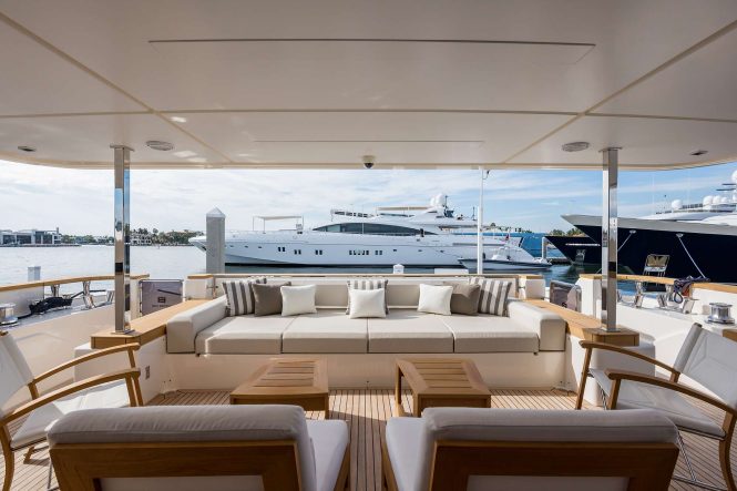 aft deck with plenty of lounging space