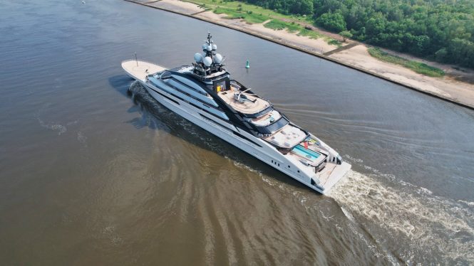 Lürssen mega yacht NORD returns home to Bremen