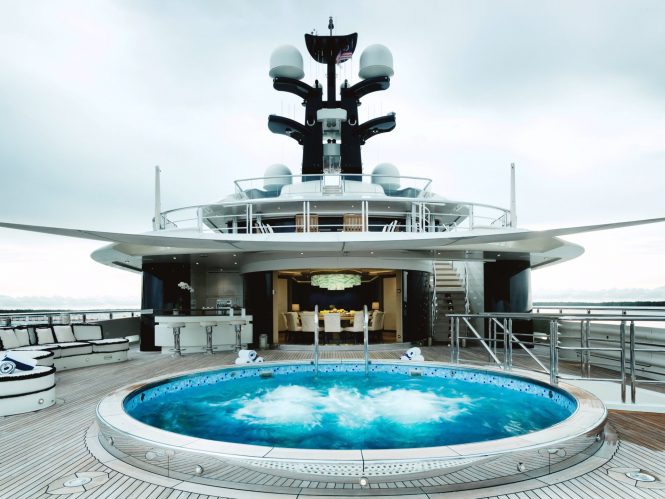 On deck Jacuzzi with a relaxation and sunbathing area