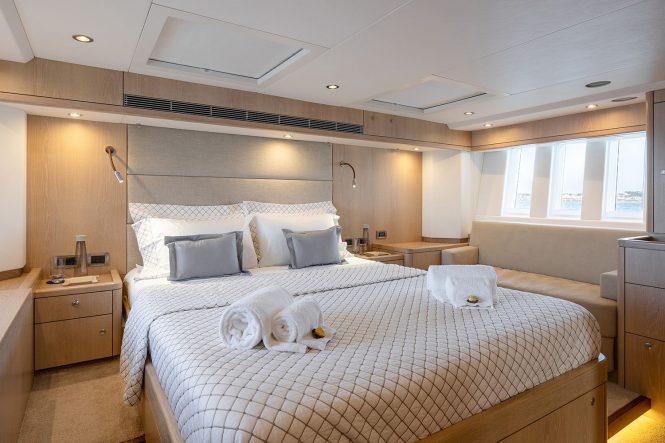 Spacious and modern master cabin