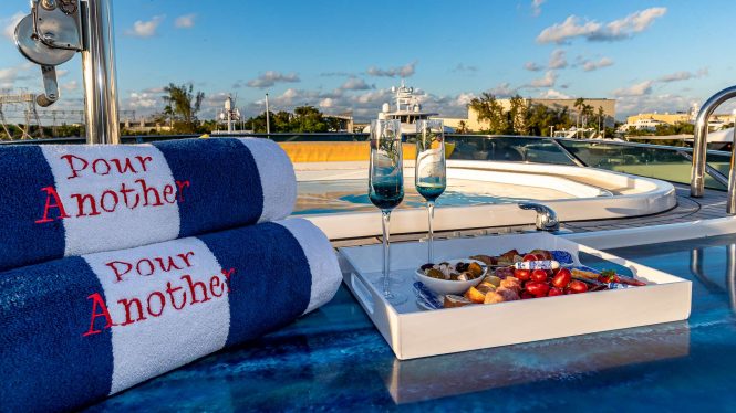 Free your spirits on a winter Bahamas charter aboard luxury yacht ‘POUR ANOTHER”
