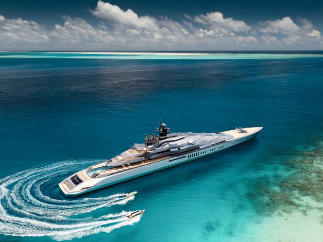 Re-visualising concept art through Nuvolari Lenard luxury mega yacht CENTERFOLD