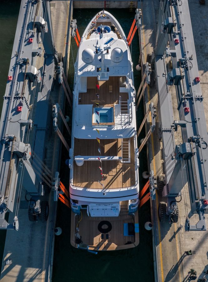 Darwin 106 luxury yacht UPTIGHT ready for launch