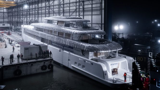 luxury superyacht Project 823 by Feadship during technical launch Photo © Feadship
