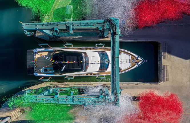 First Ferretti yacht of 2022 launched: motor yacht CLUB B